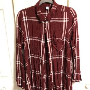 Old Navy Maroon Button Down Top